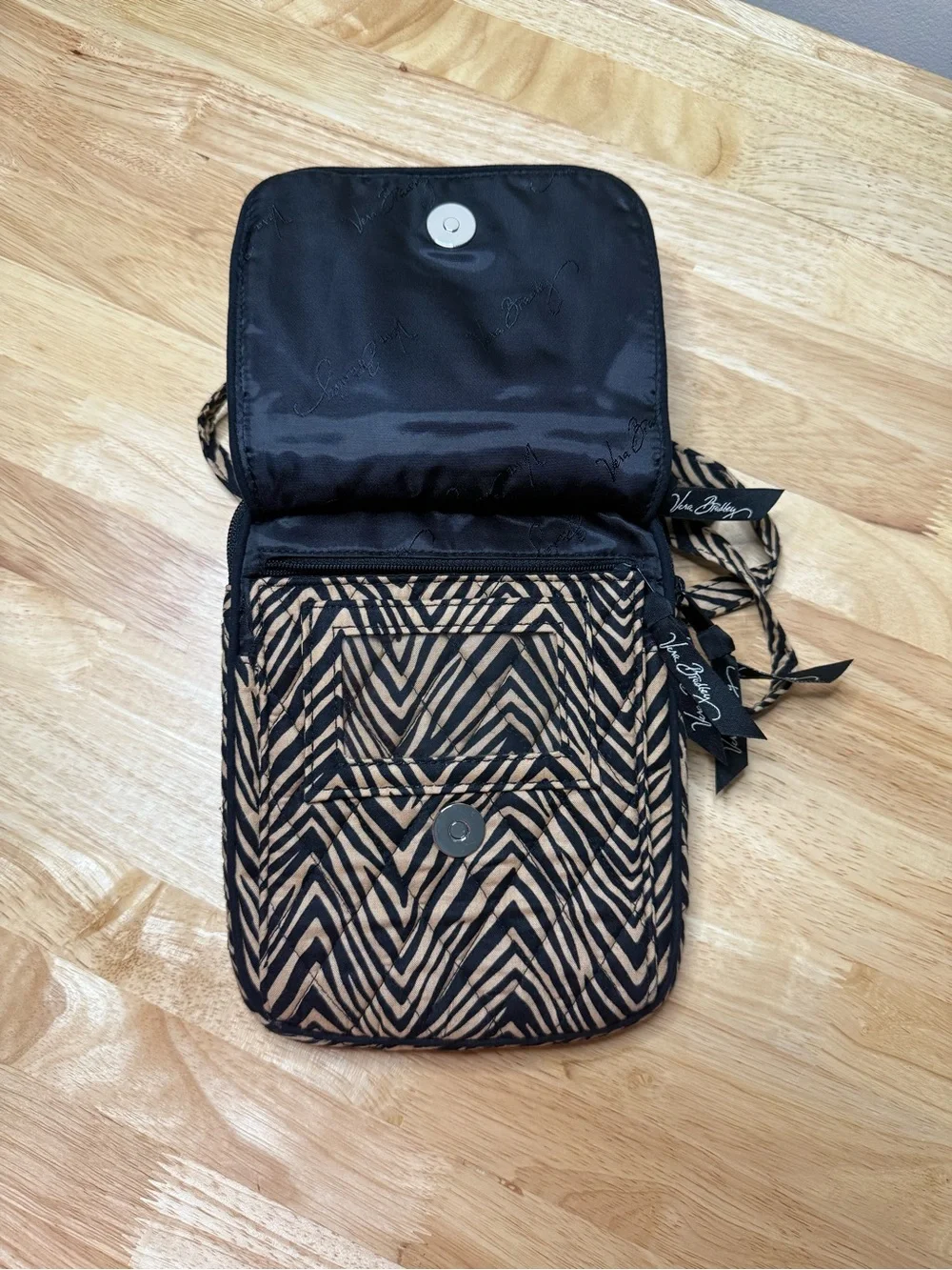 Vera Bradley Retired  Pattern Little Hipster Crossbody Bag Zebra Black Tan